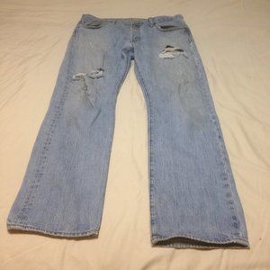 Vintage 34x32  Y2k Levi Strauss & Co 501 button fly destroyed jeans- size
